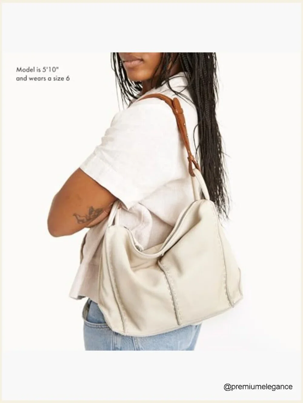 Large Hobo Shoulder Bag with Interior Zipper Pocket